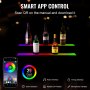 multicolor VEVOR led liquor bottle display with rf remote and app control, showcasing color shift and music mode.