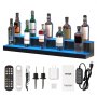 VEVOR LED Lighted Liquor Bottle Display Bar Shelf RF & App Control 40" 2-Step