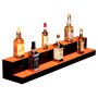 VEVOR LED Lighted Liquor Bottle Display, 2 Tiers 40 Inch Commercial Illuminated Home Bar Shelf, 2 Steps Whiskey Rack Stand, Acrylic Drink Shelves with RF Remote & App Control, and Multicolor lighting