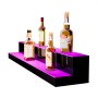 VEVOR LED Lighted Liquor Bottle Display, 2 Tiers 40 Inch Commercial Illuminated Home Bar Shelf, 2 Steps Whiskey Rack Stand, Acrylic Drink Shelves with RF Remote & App Control, and Multicolor lighting