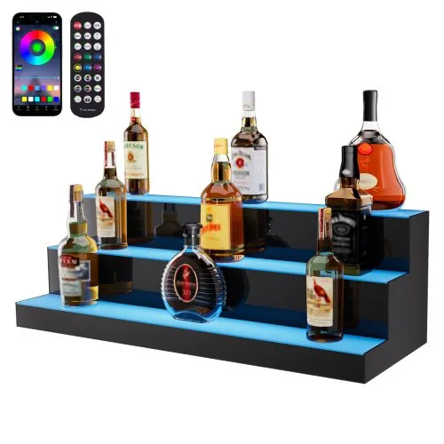 VEVOR LED Lighted Liquor Bottle Display, Tiers 30 Inch