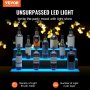 VEVOR Présentoir de bouteilles d'alcool éclairé à LED, 3 niveaux 30 pouces, étagère de bar à domicile éclairée avec télécommande RF et contrôle d'application 7 couleurs statiques 1-4 H Timing, étagère d'éclairage de boissons en acrylique pour contenir 24 bouteilles