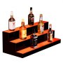 VEVOR LED-oplyst spiritusflaskedisplay, 3-lags kommerciel oplyst barhylde til hjemmet, 3-trins whiskystativ, akryldrikkehylder med RF-fjernbetjening og app-betjening og flerfarvet belysning