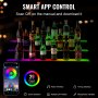 rf remote & app-controlled VEVOR led liquor bottle display with color shift, speed control, and music mode.