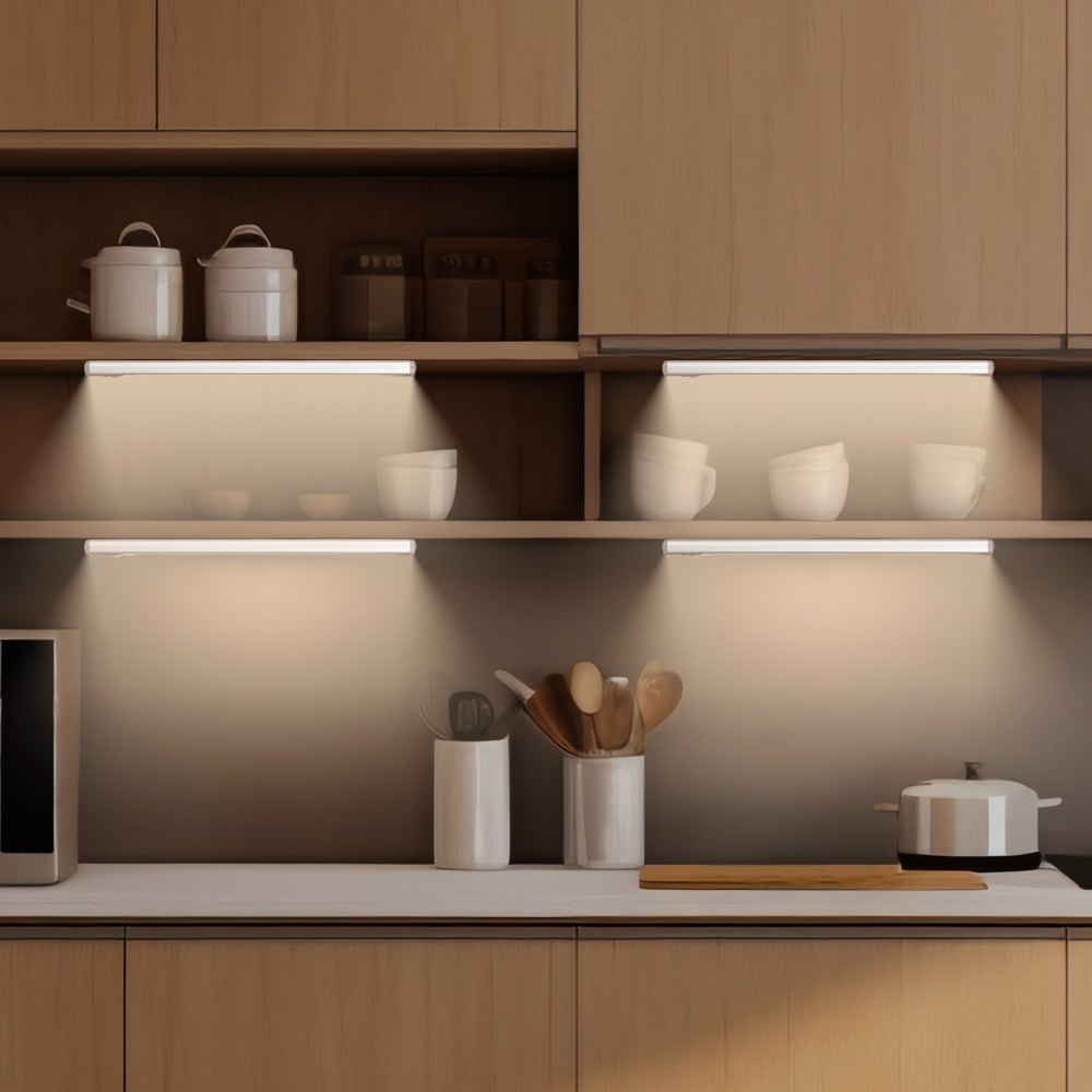 VEVOR Under Cabinet Lighting, 5 PCS,  68 LED Motion Sensor Lights, Rechargeable Battery Operated Closet Lights with Remote Control, Wireless Under Counter Light for Cabinets, Bookshelf, Stair, Hallway