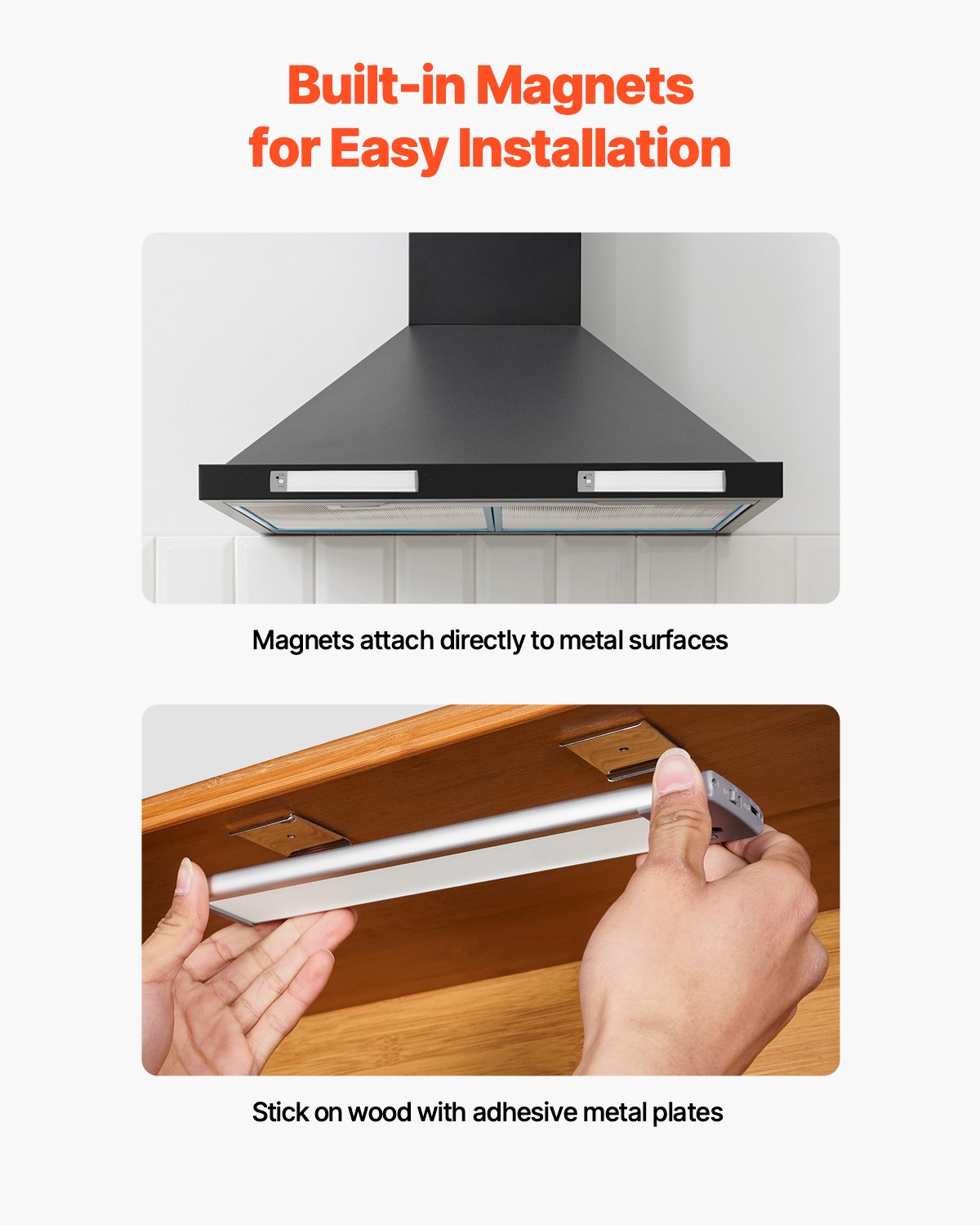 VEVOR Under Cabinet Lighting, 5 PCS,  68 LED Motion Sensor Lights, Rechargeable Battery Operated Closet Lights with Remote Control, Wireless Under Counter Light for Cabinets, Bookshelf, Stair, Hallway