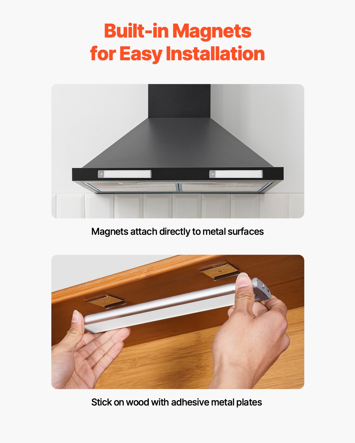 VEVOR Under Cabinet Lighting, 2 PCS, 40 LED Motion Sensor Lights, Rechargeable Battery Operated Closet Lights, Wireless Under Counter Light for Cabinets, Bookshelf, Stair, Hallway