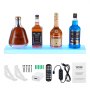 VEVOR LED Lighted Liquor Bottle Display, 1 Tier 24 Inch Wall Mounted Whiskey Rack Stand, 1 Step Commercial Illuminated Home Bar Shelf, Acrylic Drinks lighting Shelves with RF Remote & App Control