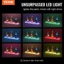 VEVOR Wall Mounted LED Lighted Liquor Bottle Display Home Bar Prateleira 24" 1-Step