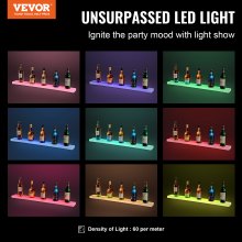 VEVOR Wall Mounted LED Lighted Liquor Bottle Display Home Bar Shelf  40" 1-Step