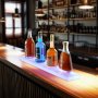 VEVOR LED Lighted Liquor Bottle Display, 1 Tier 30 Inch Wall Mounted Whiskey Rack Stand, 1 Step Commercial Illuminated Home Bar Shelf, Acrylic Drinks lighting Shelves with RF Remote & App Control