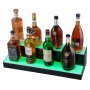 Exhibidor de botellas de licor con iluminación LED VEVOR, estante comercial iluminado de 2 niveles y 24 pulgadas para bar en casa, soporte para whisky de 2 escalones, estantes acrílicos para bebidas con control remoto RF y aplicación, e iluminación multicolor.