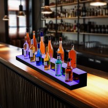 VEVOR LED Lighted Liquor Bottle Display Bar Shelf RF & App Control 60" 2-Step