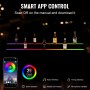 VEVOR LED Lighted Liquor Bottle Display, 2 Tiers 60 Inch Commercial Illuminated Home Bar Shelf, 2 Steps Whiskey Rack Stand, Acrylic Drink Shelves with RF Remote & App Control, and Multicolor lighting