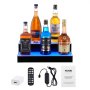 VEVOR LED Lighted Liquor Bottle Display, 2 Tiers 16 Inch Commercial Illuminated Home Bar Shelf, 2 Steps Whiskey Rack Stand, Acrylic Drink Shelves with RF Remote & App Control, and Multicolor lighting