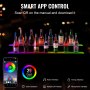 Estante de exhibición de botellas de licor con iluminación LED VEVOR, control por RF y aplicación, 48", 2 pasos