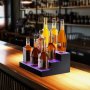VEVOR LED Lighted Liquor Bottle Display, 3 Tiers 16 Inch Commercial Illuminated Home Bar Shelf, 3 Steps Whiskey Rack Stand, Acrylic Drink Shelves with RF Remote & App Control, and Multicolor lighting