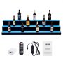 Exhibidor de botellas de licor con iluminación LED VEVOR, estante comercial iluminado de 3 niveles y 48 pulgadas para bar en casa, soporte para whisky de 3 escalones, estantes acrílicos para bebidas con control remoto RF y aplicación, e iluminación multicolor.
