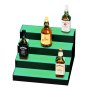 Exhibidor de botellas de licor con iluminación LED VEVOR, estante comercial iluminado de 4 niveles y 16 pulgadas para bar en casa, soporte para whisky de 4 escalones, estantes acrílicos para bebidas con control remoto RF y aplicación, e iluminación multicolor.