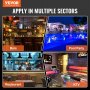 VEVOR LED Lighted Liquor Bottle Display, 4 Tiers 16 Inch Commercial Illuminated Home Bar Shelf, 4 Steps Whiskey Rack Stand, Acrylic Drink Shelves with RF Remote & App Control, and Multicolor lighting