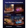 VEVOR LED Lighted Liquor Bottle Display, 3 Tiers 30 inches, Acrylic Illuminated Home Bar Shelf Display with RF Remote & App Control, DIY Setup with Type-C Cables, 9 Static Colors, for 21-30 Bottles