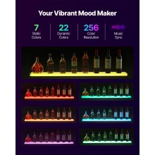 VEVOR LED Lighted Liquor Bottle Display 1-Tier 48 Inches for 12 Bottles