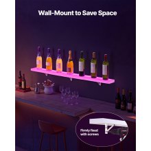 VEVOR LED Lighted Liquor Bottle Display 1-Tier 48 Inches for 12 Bottles