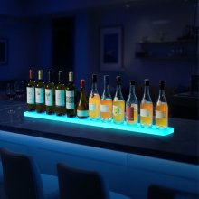VEVOR LED Lighted Liquor Bottle Display 1-Tier 48 Inches for 12 Bottles