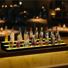 VEVOR LED Lighted Liquor Bottle Display 3-Tier 70 Inches for 52 Bottles