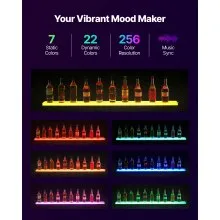 VEVOR LED Lighted Liquor Bottle Display 1-Tier 60 Inches for 15 Bottles