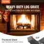 VEVOR Fireplace Log Grate, 18 inch Heavy Duty Fireplace Grate with 6 Support Legs, 3/4’’ Solid Powder-coated Steel Bars, Log Firewood Burning Rack Holder for Indoor and Outdoor Fireplace