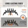 VEVOR Fireplace Log Grate, 18 inch Heavy Duty Fireplace Grate with 6 Support Legs, 3/4’’ Solid Powder-coated Steel Bars, Log Firewood Burning Rack Holder for Indoor and Outdoor Fireplace