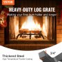 VEVOR Fireplace Log Grate, 21 inch Heavy Duty Fireplace Grate with 6 Support Legs, 3/4’’ Solid Powder-coated Steel Bars, Log Firewood Burning Rack Holder for Indoor and Outdoor Fireplace