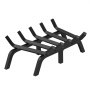 VEVOR Fireplace Log Grate, 21 inch Heavy Duty Fireplace Grate with 6 Support Legs, 3/4’’ Solid Powder-coated Steel Bars, Log Firewood Burning Rack Holder for Indoor and Outdoor Fireplace