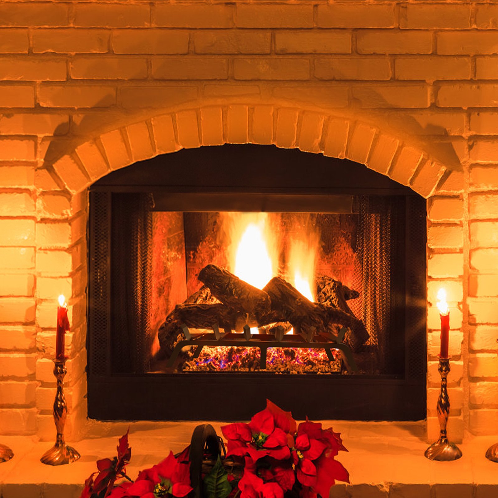 VEVOR Fireplace Log Grate, 685.8mm Heavy Duty Fireplace Grate with 6 Support Legs, 19.05mm Solid Powder-coated Steel Bars, Log Firewood Burning Rack Holder for Indoor and Outdoor Fireplace