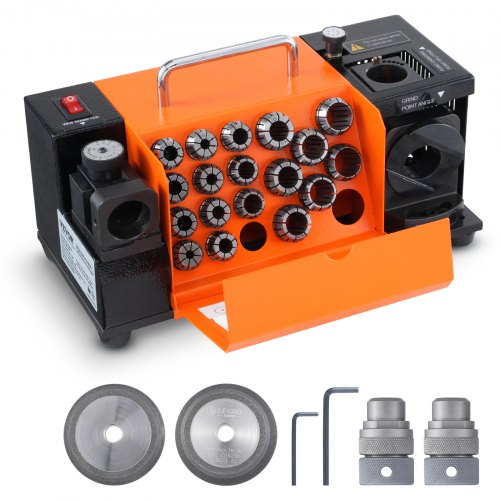 VEVOR MR-20G Drill Bits Sharpener 3-20mm Bits Grinder Sharpener & 18 Collets