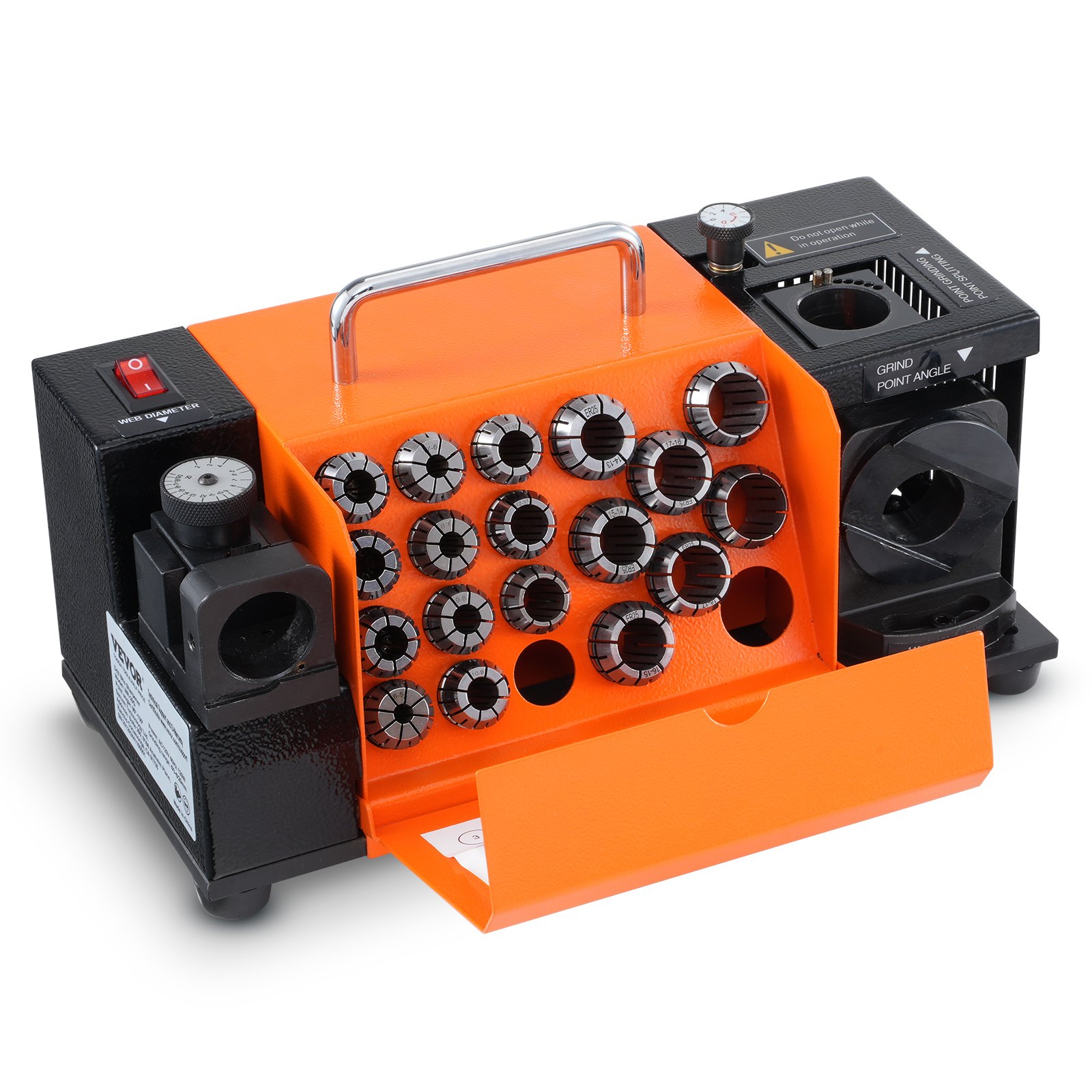 VEVOR MR-20G Drill Bits Sharpener 3-20mm Bits Grinder Sharpener with 18 Collets