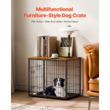 Dog Crate Furniture 27 in Indoor Wooden Dog Kennel with Tray Heavy Duty