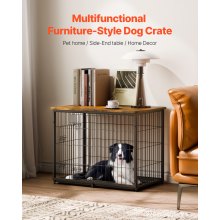 Dog Crate Furniture 33 in Indoor Wooden Dog Kennel with Tray Heavy Duty