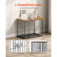 Dog Crate Furniture 33 in Indoor Wooden Dog Kennel with Tray Heavy Duty