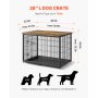 Dog Crate Furniture 38 in Indoor Wooden Dog Kennel with Tray Heavy Duty