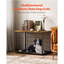 Dog Crate Furniture 38 in Indoor Wooden Dog Kennel with Tray Heavy Duty