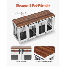 Meubles pour cages pour chiens VEVOR 72 pouces Chenil pour chien d'intérieur en bois avec plateau robuste