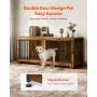 VEVOR 75" Dog Crate Furniture for 2 Dogs, Extra Large Double Dog Crate Furniture Large Breed with Divider & Double Doors, Large Wooden Dog Crate Furniture TV Stand for Medium Large Dogs Brown