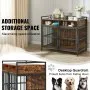 VEVOR Furniture Style Dog Crate with Storage, 104.1 cm Dog Crate Furniture Large Breed with Double Doors, Wooden Dog Cage for Large/Medium Dog Indoor, Hold up to 31.8 kg, Rustic Brown