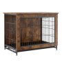 VEVOR Dog Crate Furniture, 32 inch Wooden Dog Crate with Double Doors, Heavy-Duty Dog Cage End Table with Multi-Purpose Removable Tray, Modern Dog Kennel Indoor for Dogs up to 45lb, Rustic Brown