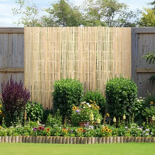 VEVOR Bamboo Privacy Fence Screen Eco-Friendly Bamboo Slat Panel 6ft H x 13ft L Decorative Garden Backyard Balcony Patio Pool