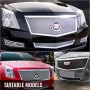Mesh Grille Combo Fits 2008-2013 Cadillac CTS Stainless Steel Upper+Lower Bumper