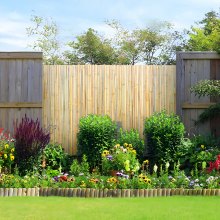 VEVOR Natural Rolled Bamboo Fence Bamboo Panel 4 ft H x 6 ft L x 0.75 in D.