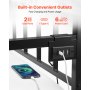 VEVOR Twin Daybed Frame Height Adjustable DayBed w/ Trundle Charging Station LED